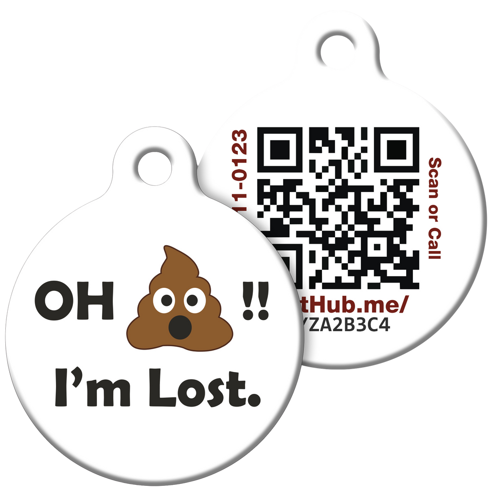 PetHub QR Pet ID Tag – Oh Crap I’m Lost