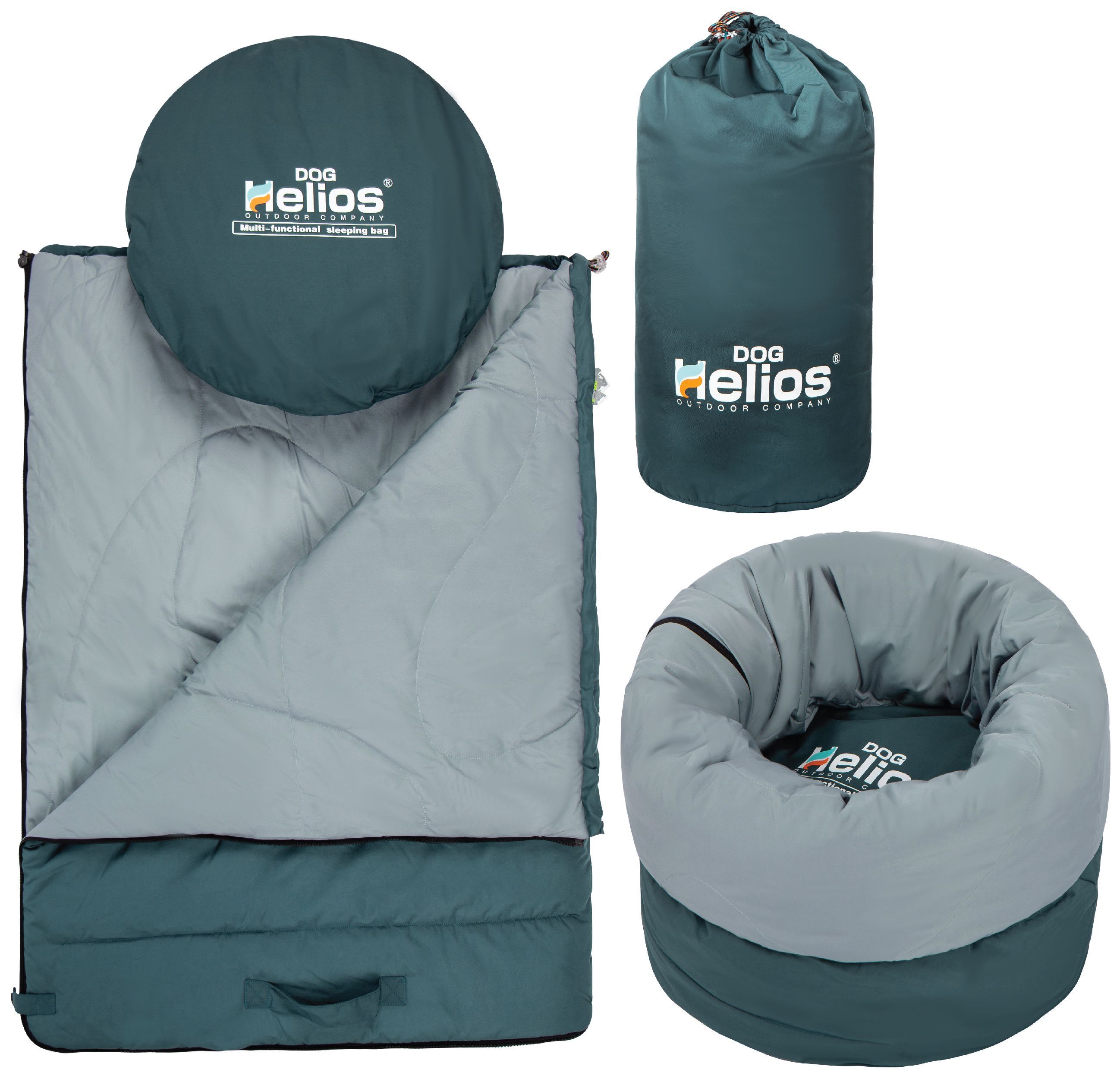 Dog Helios ® 'Switch-Back' 2-in-1 Convertable Travel Dog Mat and Rounded Camping Bed