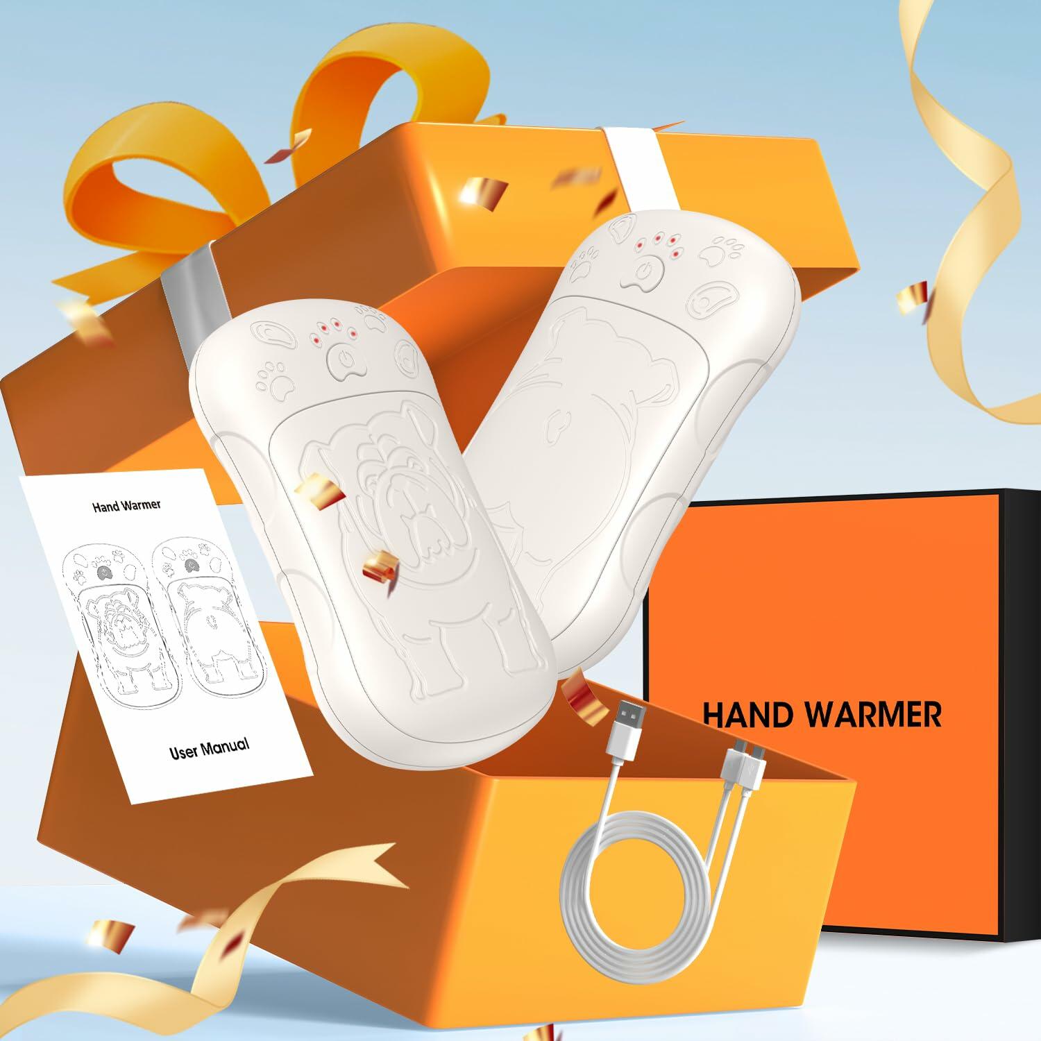 OLV Rechargeable Hand Warmers 2 Pack 6000mAh Magnetic Beige Portable