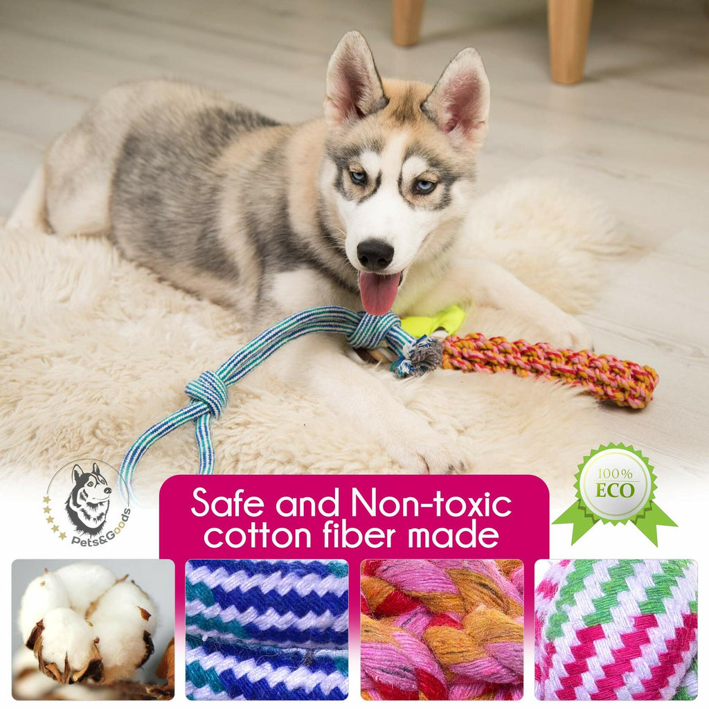 Pets&Goods Rope Dog Toys 13-Pack Durable Cotton Chew Tug Toys