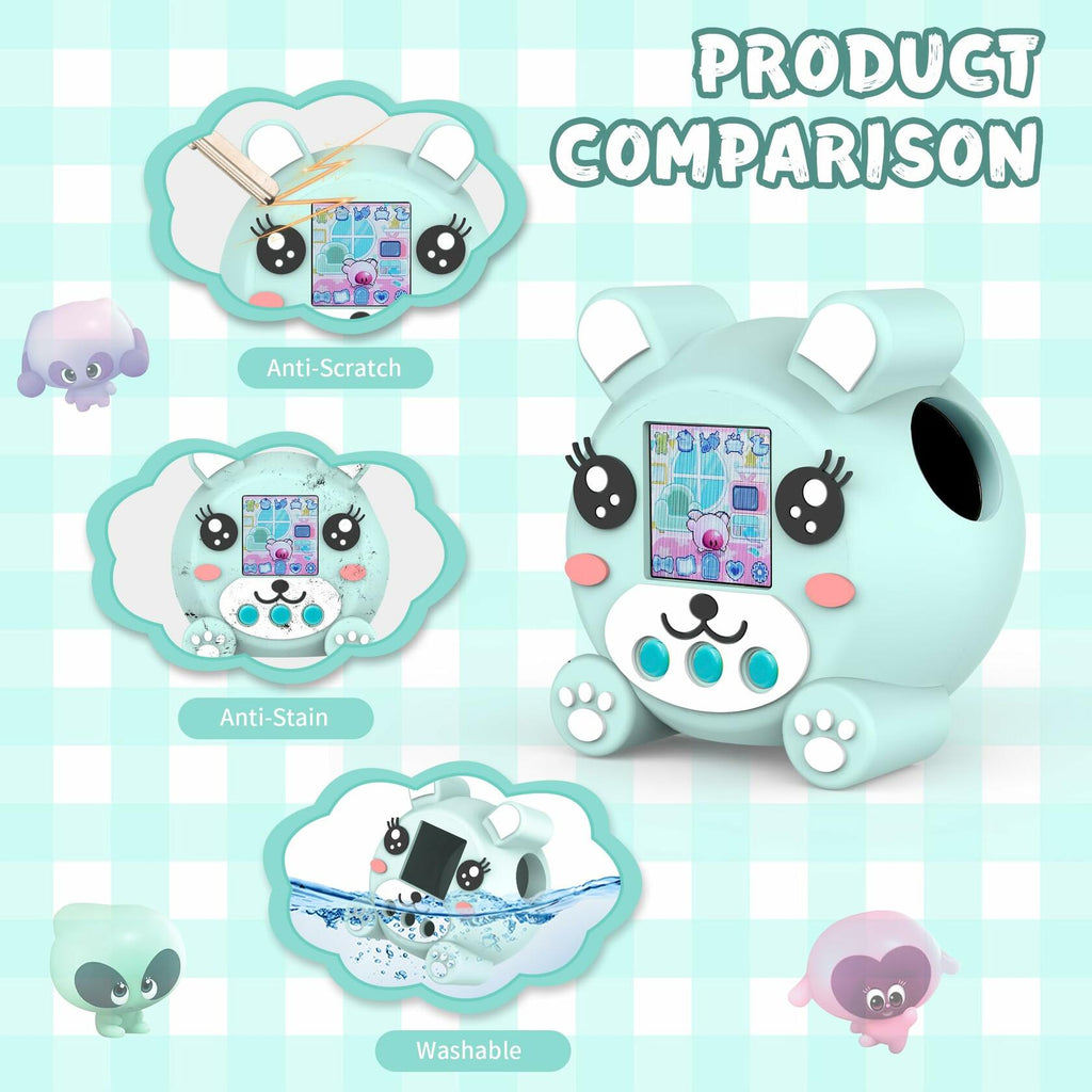 SKRVGOJFG Silicone Case for Punirunes Virtual Pet with Lanyard Blue