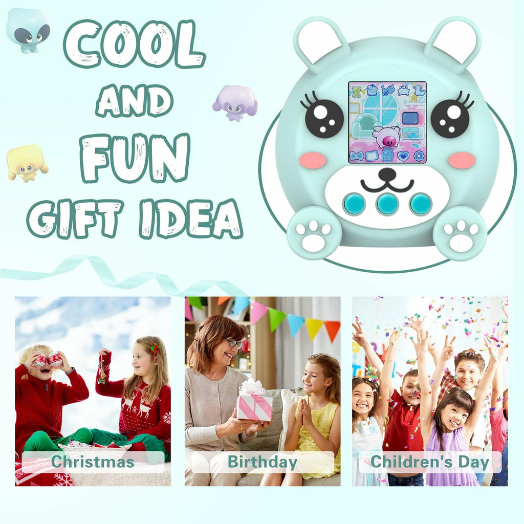 SKRVGOJFG Silicone Case for Punirunes Virtual Pet with Lanyard Blue