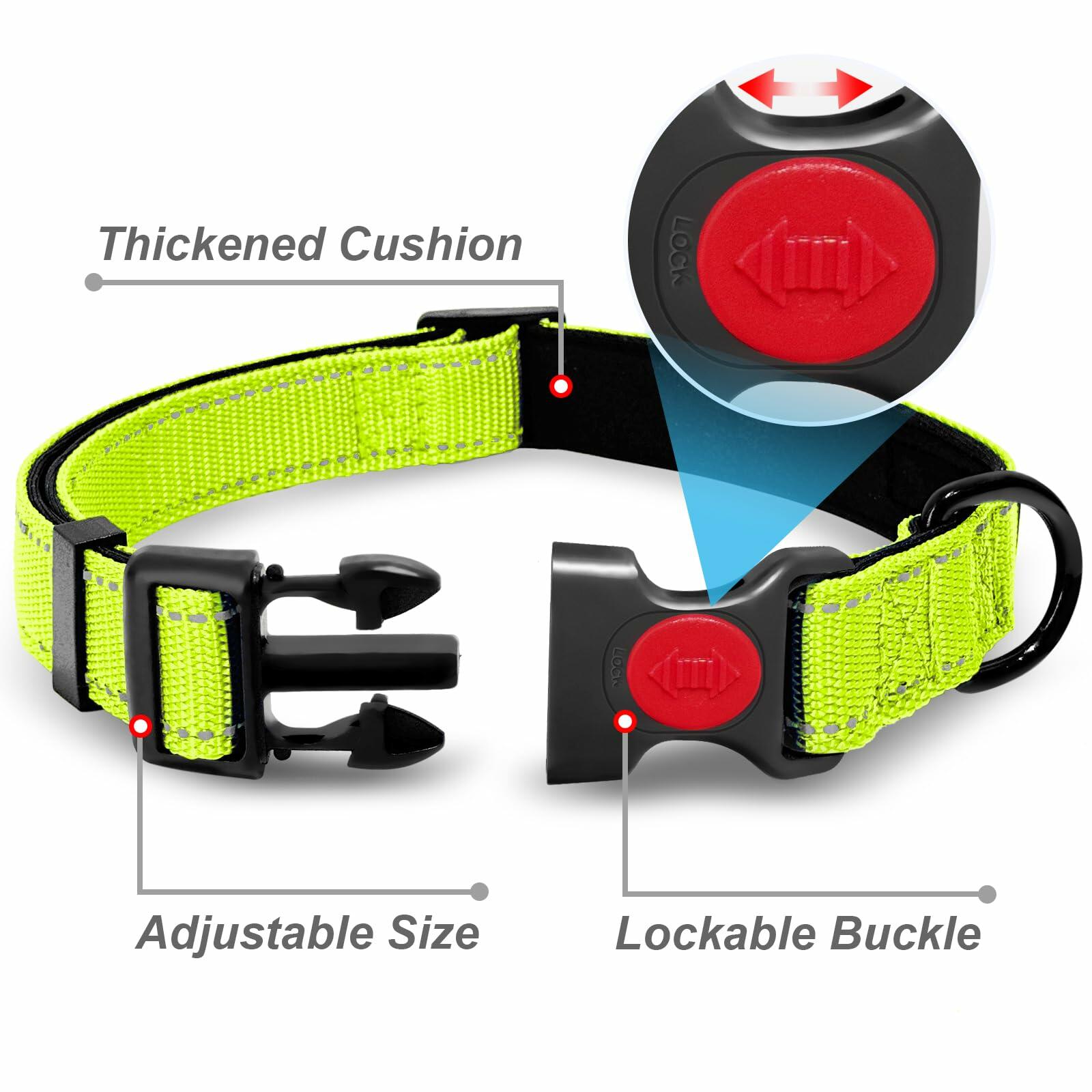 Htnlbqy Dog Leash Large Nylon Reinforced Reflective 5FT Bright Green