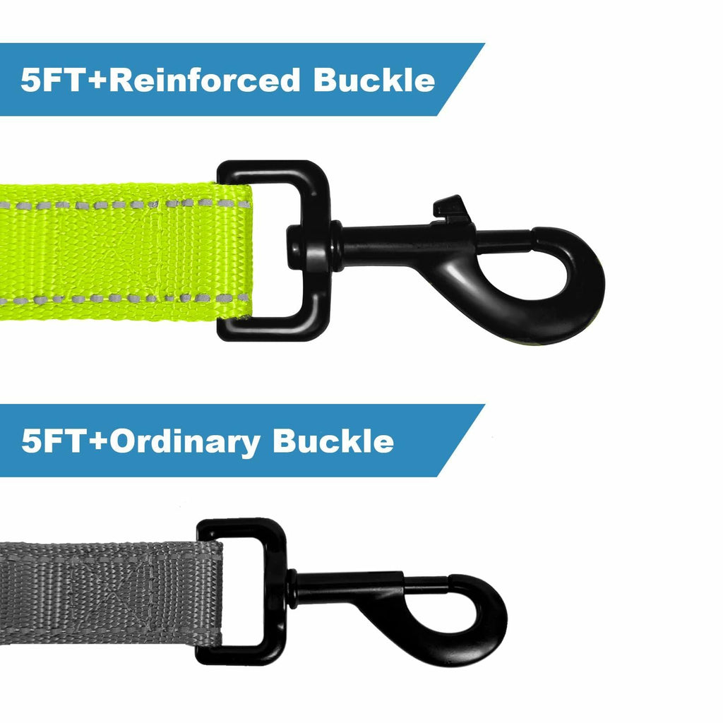 Htnlbqy Dog Leash Large Nylon Reinforced Reflective 5FT Bright Green