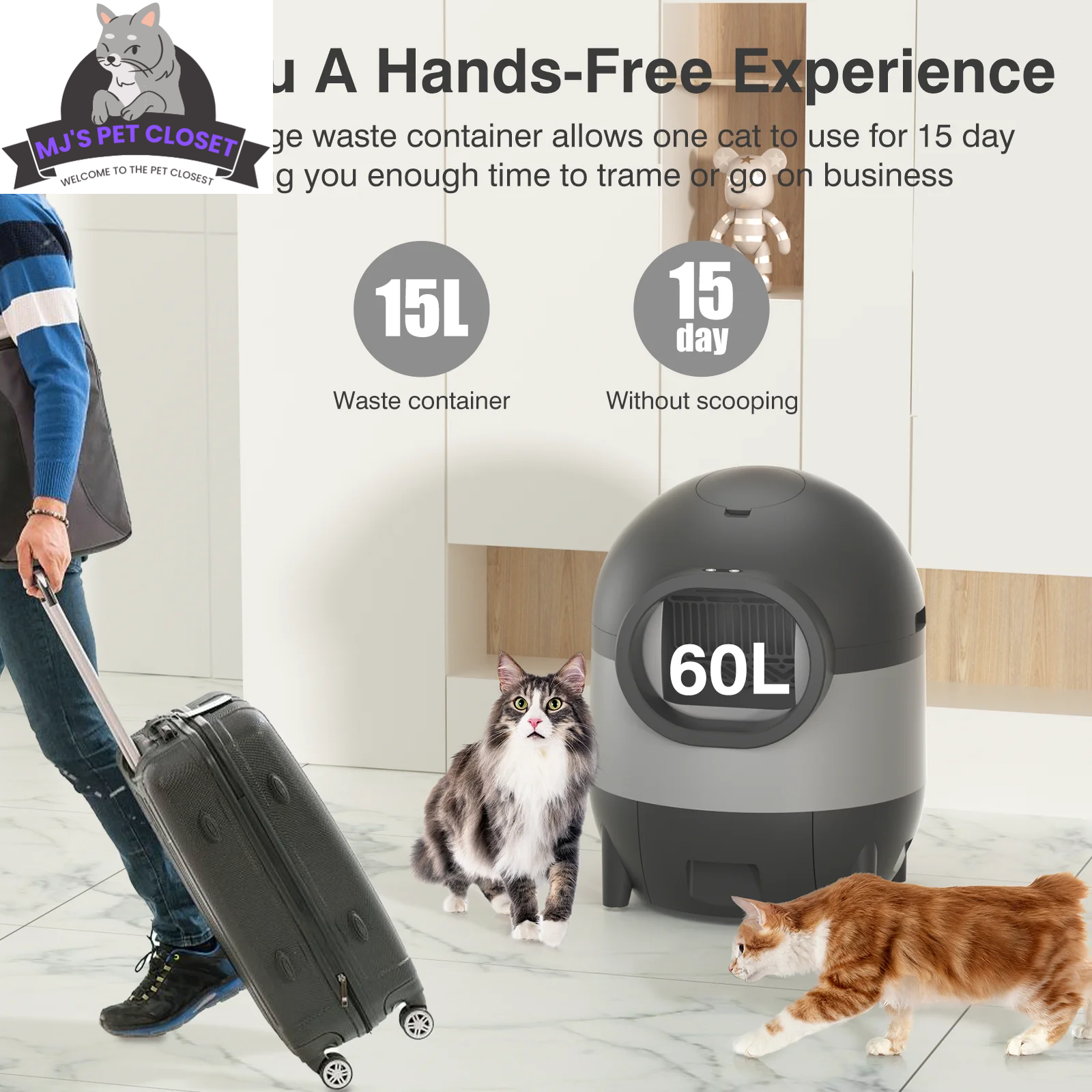 Say goodbye to scooping! 🐾✨ Meet the ultimate Self-Cleaning Cat Litter Box with WiFi & app control! Perfect for multiple cats and designed for easy living! 🐱💖